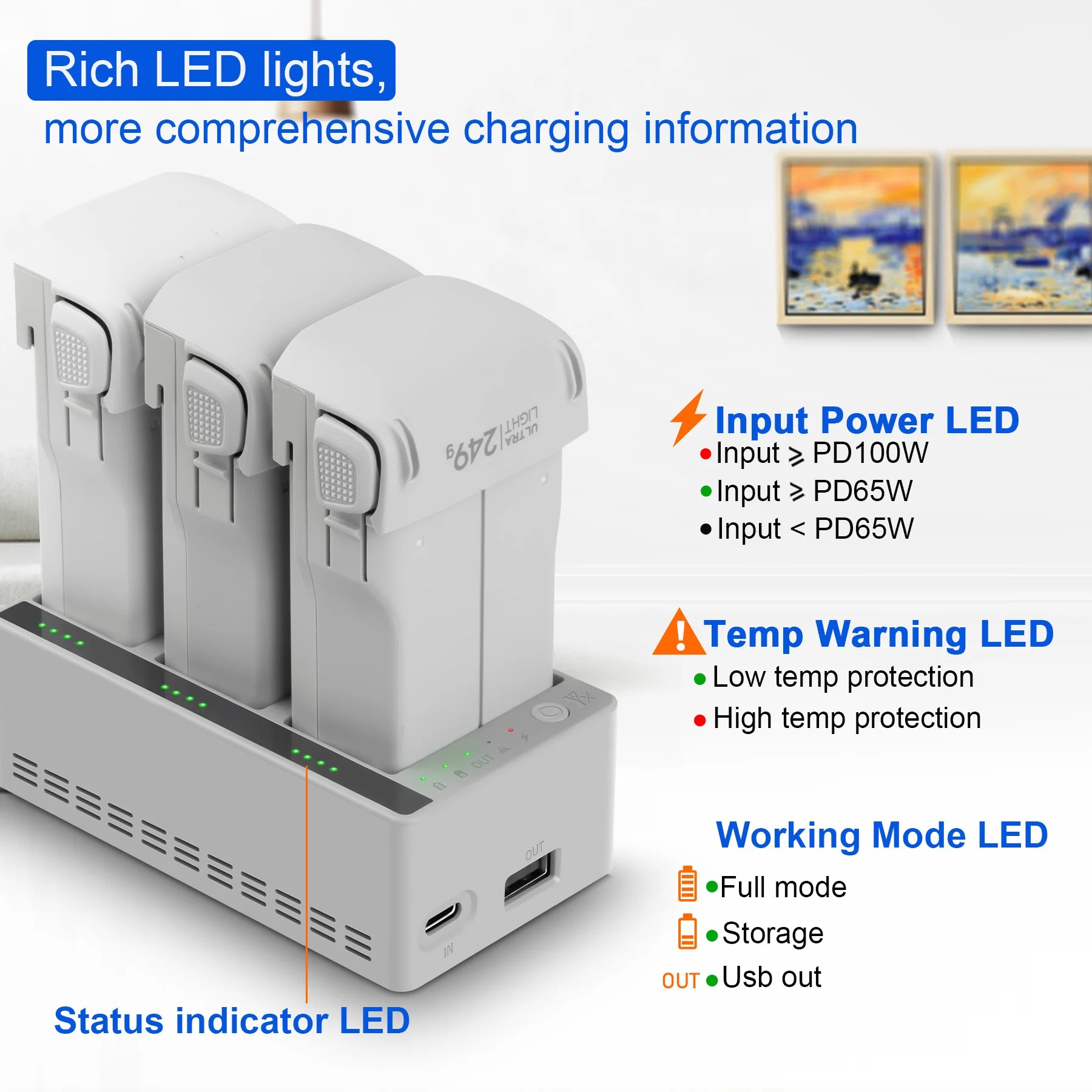 DJI LITO 1/X1 드론 배터리용 3방향 스마트  - Drone Charging Hub 리뷰 및 가격