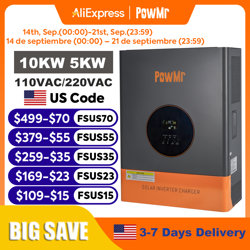 PowMr 10KW 5KW 분리형 인버터 48V 110 - Drone Solar Charger 리뷰 및 가격